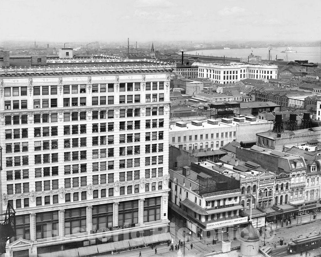 Historic Black & White Photo - New Orleans, Louisiana - Overlooking the Maison Blanche, c1910 -