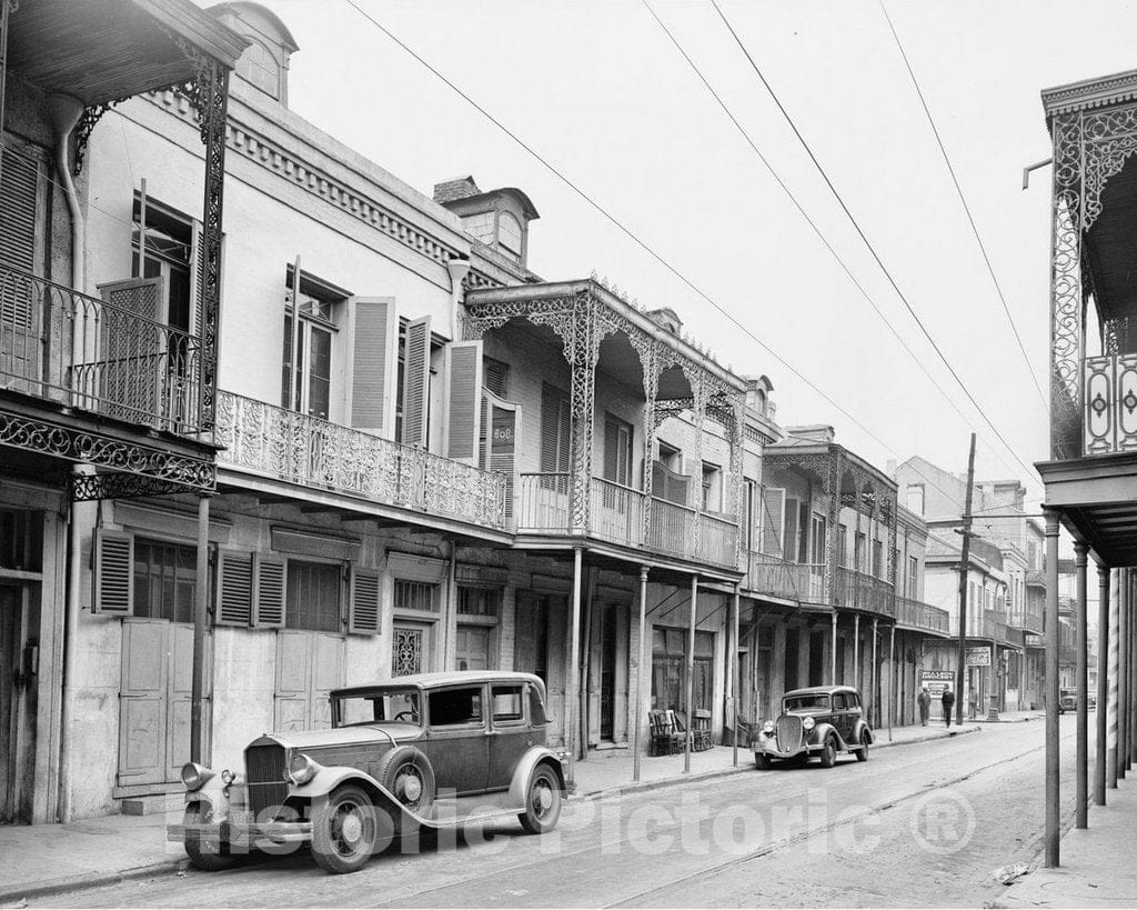 Historic Black & White Photo - New Orleans, Louisiana - Royal Street, c1935 -