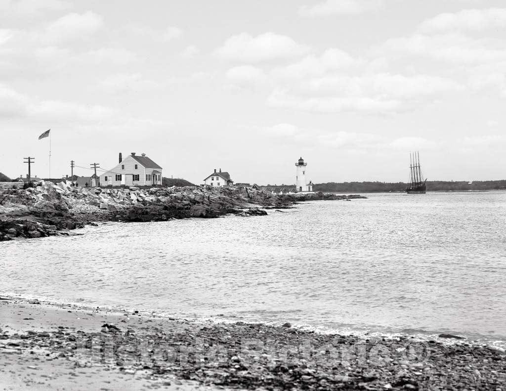 Historic Black & White Photo - Portsmouth, New Hampshire - Portsmouth Harbor Light, c1905 -