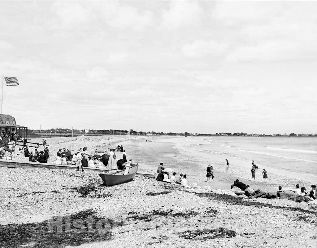 Historic Black & White Photo - Rye, New Hampshire - Summering at Rye Beach, c1904 -