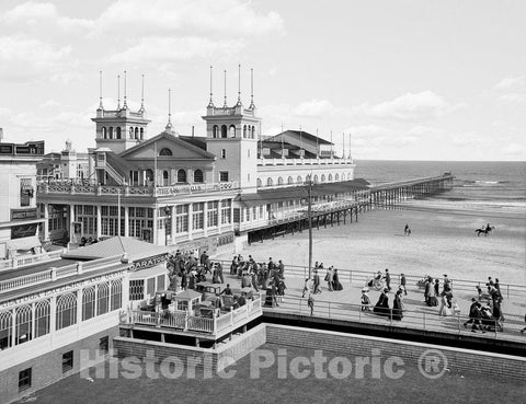 New Jersey Historic Black & White Photo, Steeplechase Pier, Atlantic City, c1905 -