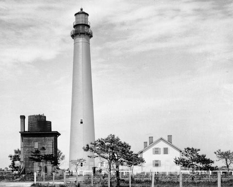 New Jersey Historic Black & White Photo, Cape May Lighthouse, c1907 -