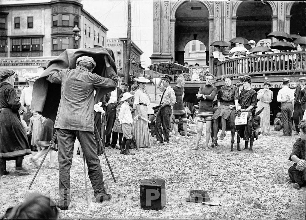 New Jersey Historic Black & White Photo, A Summertime Portrait, Atlantic City, c1900 -