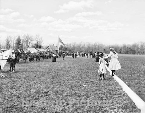 Historic Black & White Photo - Lakewood on the Jersey Shore - Visitors for Polo at Georgian Court, Lakewood, c1900 -