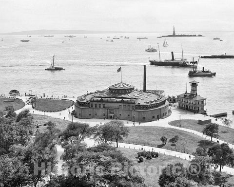 Historic Black & White Photo - New York City, New York - View from the Battery, c1906 -