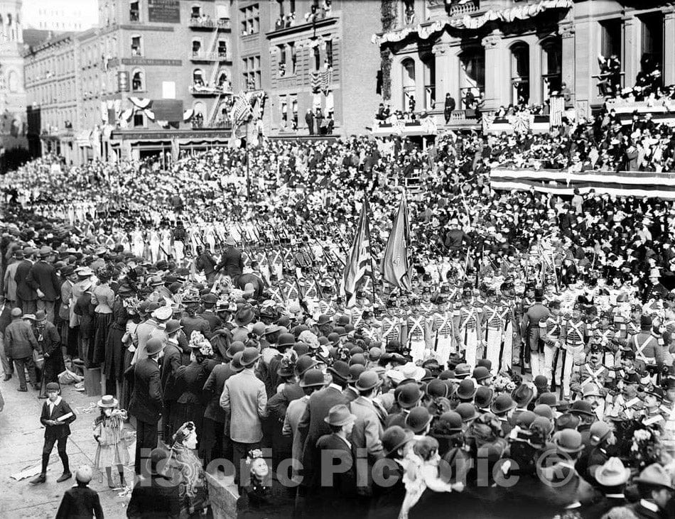 Historic Black & White Photo - New York City, New York - Commodore Deweys Victory Parade, c1899 -