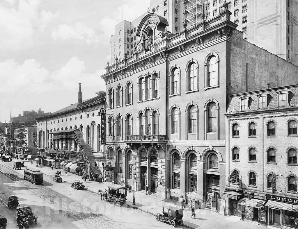 Historic Black & White Photo - New York City, New York - Outside Tammany Hall, c1914 -