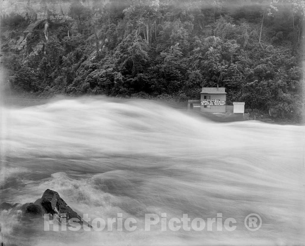 Historic Black & White Photo - Niagara Falls, New York - The Niagara River Rapids, c1902 -