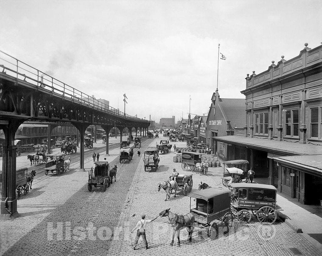 Philadelphia Historic Black & White Photo, Delaware Avenue, c1904 -