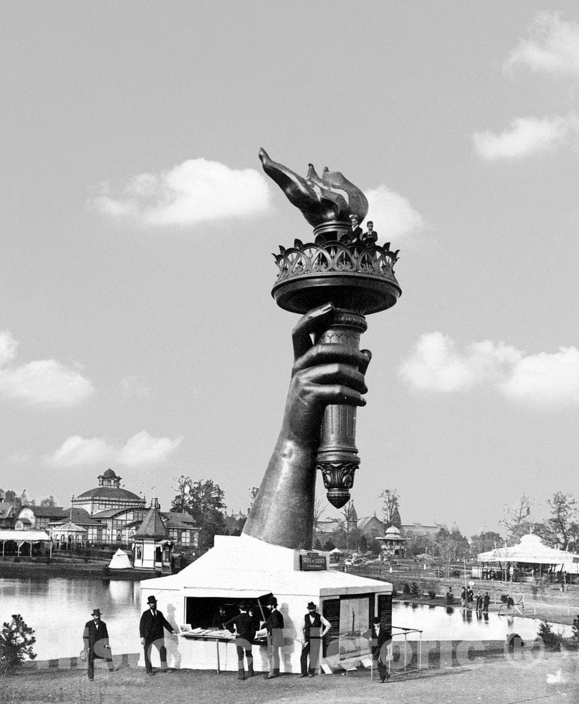 Philadelphia Historic Black & White Photo,"Liberty" at the Centennial Exposition, c1876 -