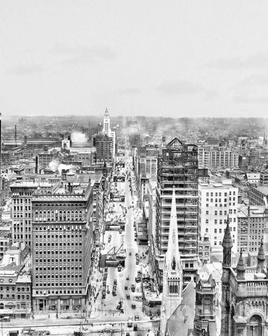 Historic Black & White Photo - Philadelphia, Pennsylvania - Broad Street from Above, c1925 -