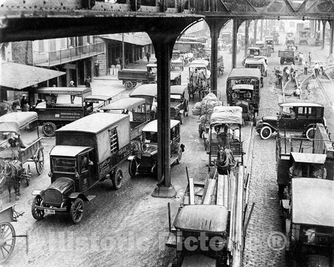 Historic Black & White Photo - Philadelphia, Pennsylvania - Traffic on Delaware Avenue, c1922 -