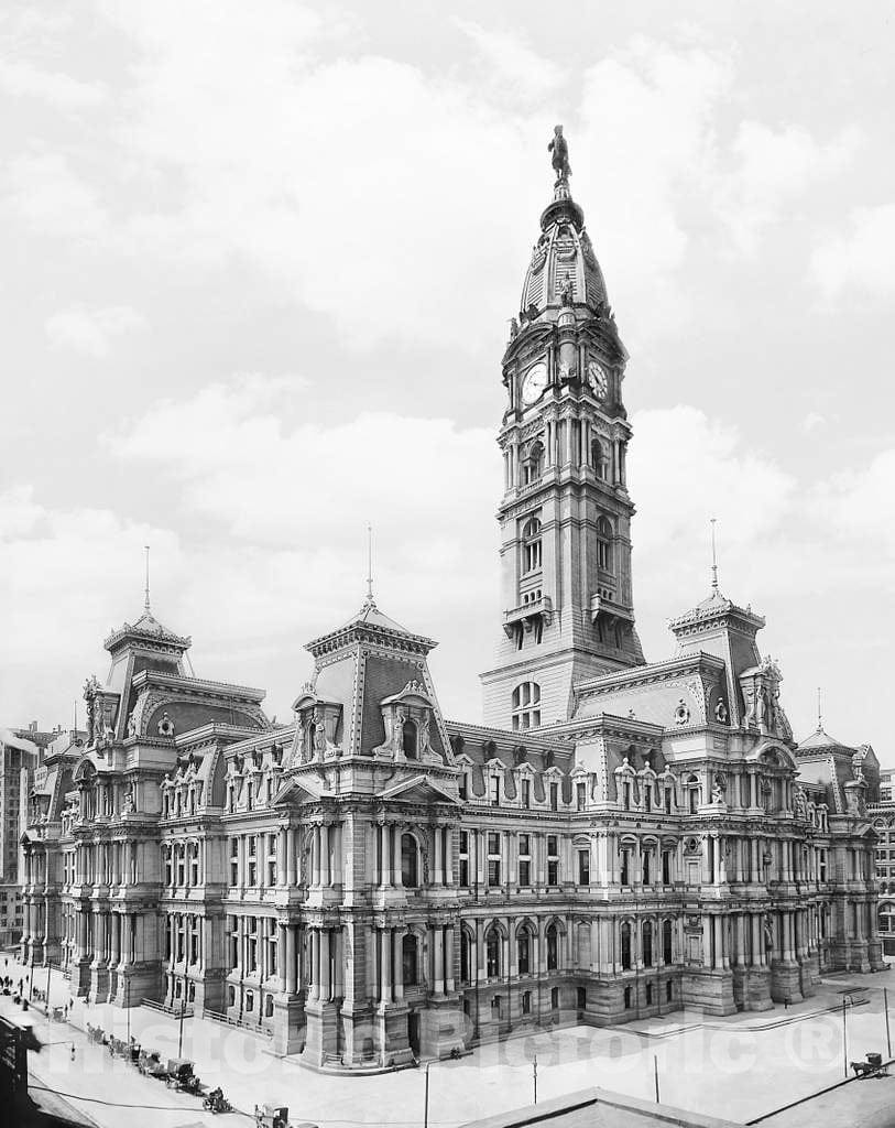 Historic Black & White Photo - Philidelphia, Pennsylvania - Philadelphia City Hall, c1905 -