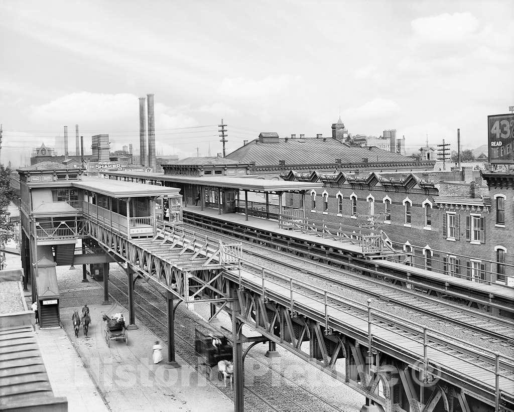 Historic Black & White Photo - Philidelphia, Pennsylvania - The Elevated Railway at 36th Street, c1907 -