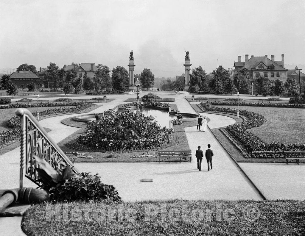 Pittsburgh Historic Black & White Photo, Highland Park, c1906 -