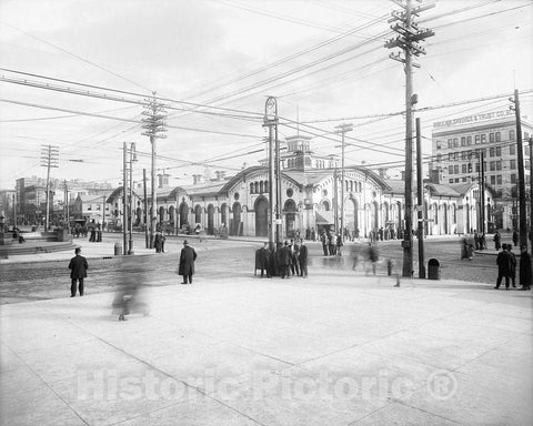 Historic Black & White Photo - Pittsburgh, Pennsylvania - North Side Market House, c1915 -