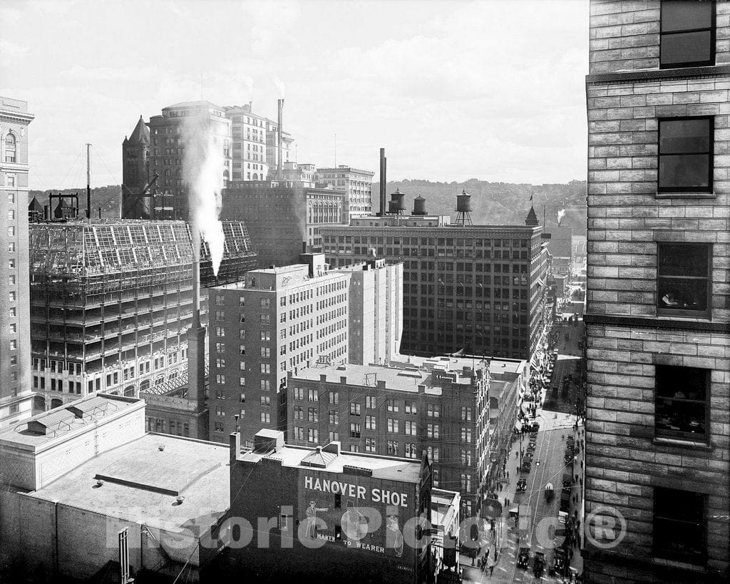 Historic Black & White Photo - Pittsburgh, Pennsylvania - Overlooking Grant's Hill, c1916 -