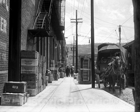 Historic Black & White Photo - Pittsburgh, Pennsylvania - A Grant Street Sidewalk, c1917 -
