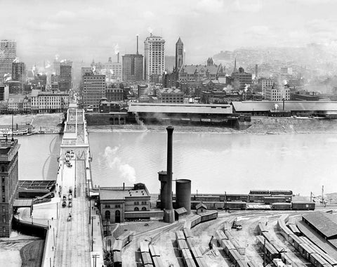 Historic Black & White Photo - Pittsburgh, Pennsylvania - The Pittsburgh Skyline, c1905 -
