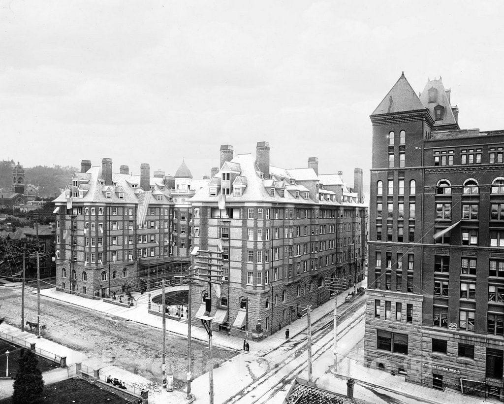 Historic Black & White Photo - Portland, Maine - The Portland Hotel, c1900 -