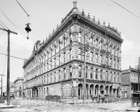 Historic Black & White Photo - Portland, Maine - The Kamm Block Building, c1895 -