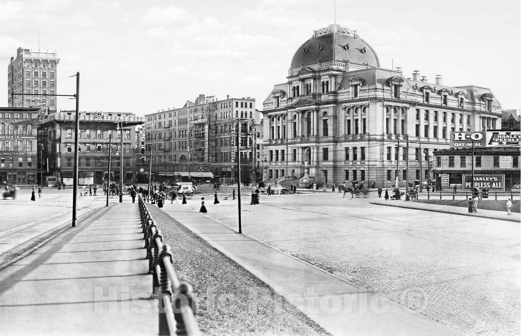 Historic Black & White Photo - Providence, Rhode Island - Providence City Hall, c1909 -