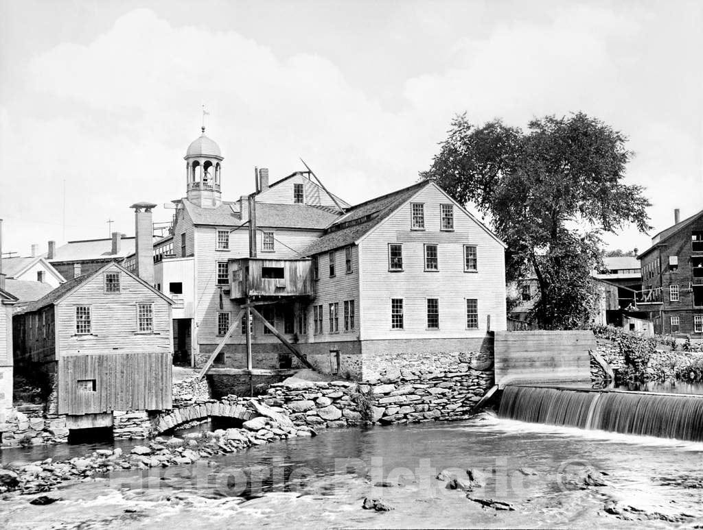 Historic Black & White Photo - Providence, Rhode Island - Pawtuckets Slater Mill, c1890 -