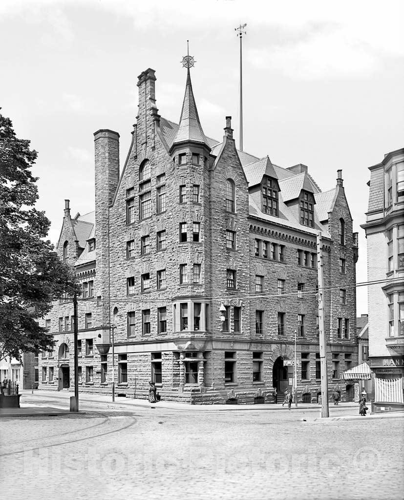 Historic Black & White Photo - Providence, Rhode Island - The Y.M.C.A. Building, c1906 -