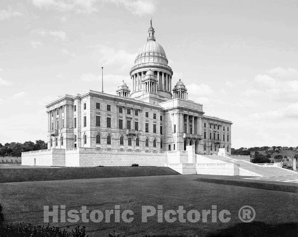 Historic Black & White Photo - Providence, Rhode Island - The Rhode Island State House, c1905 -