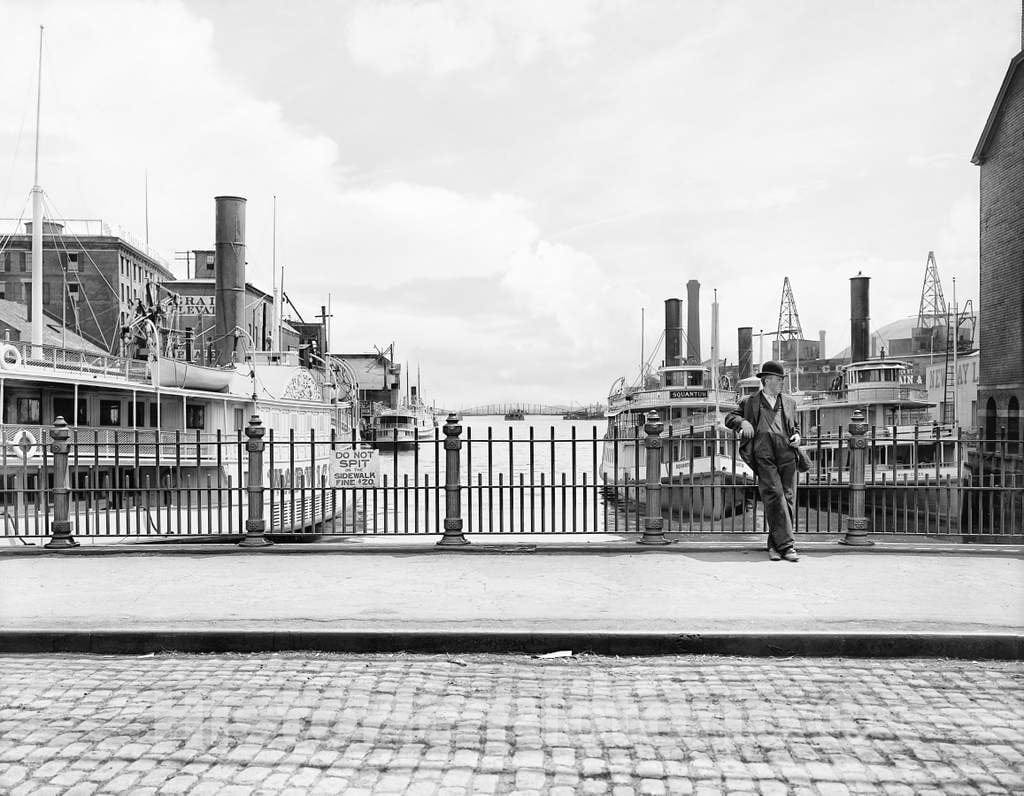 Historic Black & White Photo - Providence, Rhode Island - On the Crawford Street Bridge, c1906 -