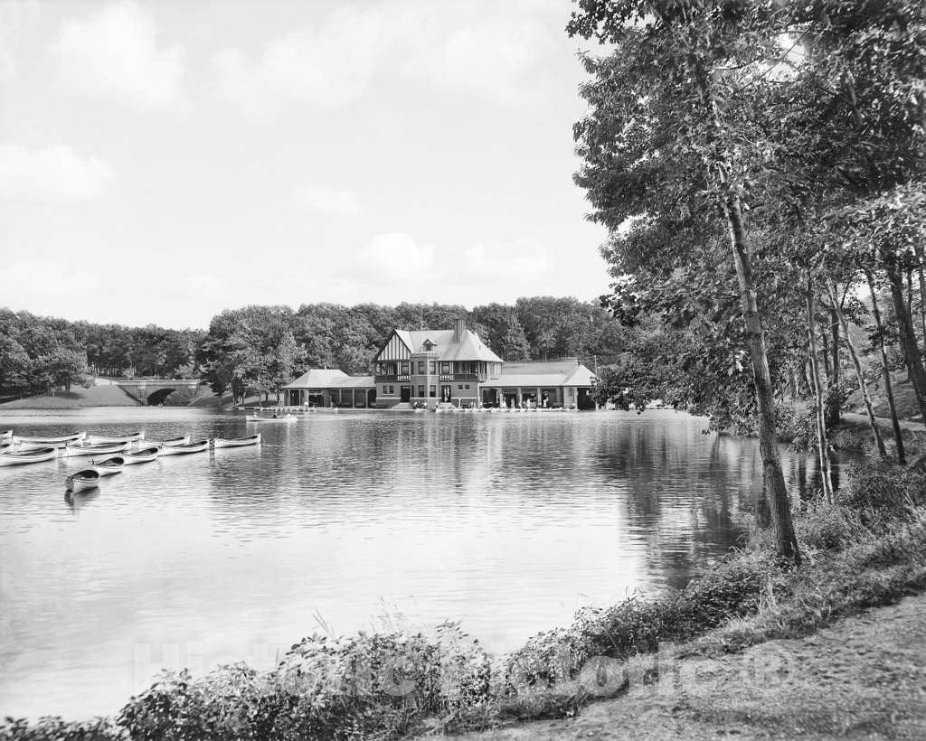 Historic Black & White Photo - Providence, Rhode Island - Dalrymple Boathouse, c1903 -