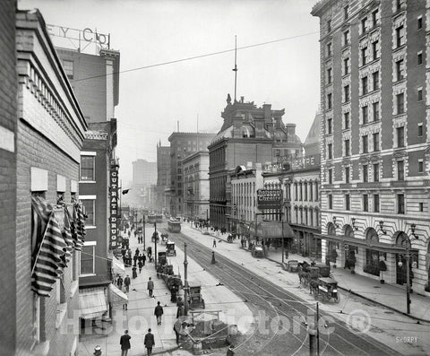 Rochester Historic Black & White Photo, Main Street, c1905 -