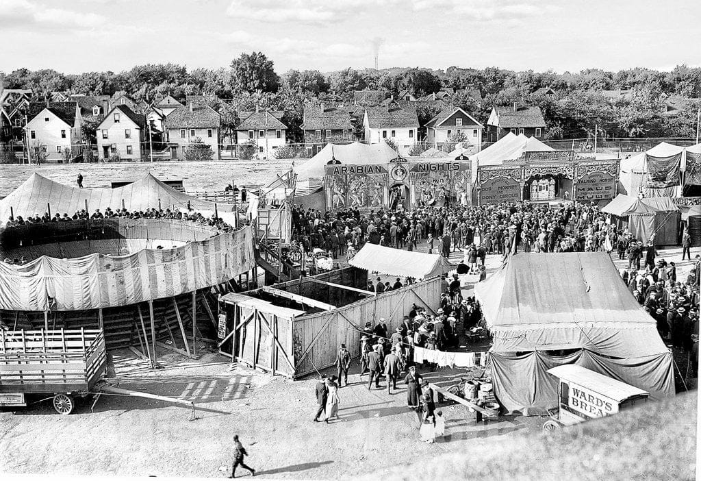 Rochester Historic Black & White Photo, The Circus at the Rochester Exposition, c1919 -