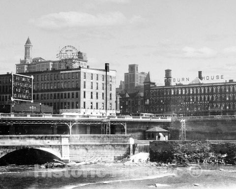 Historic Black & White Photo - Rochester, New York - The Broad Street Bridge, c1930 -