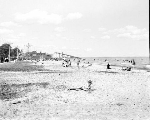 Historic Black & White Photo - Rochester, New York - Ontario Beach, c1919 -