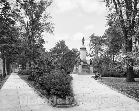 Historic Black & White Photo - Rochester, New York - Washington Square Park, c1904 -