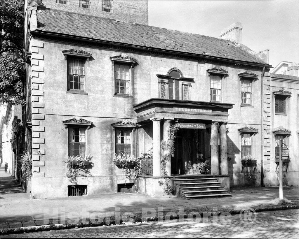 Historic Black & White Photo - Savannah, Georgia - The Olde Pink House, c1941 -