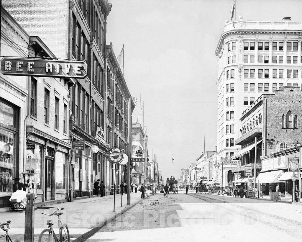 Historic Black & White Photo - Savannah, Georgia - Broughton Street, c1900 -