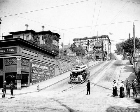 Historic Black & White Photo - Seattle, Washington - Madison Street Cable Railway, c1902 -
