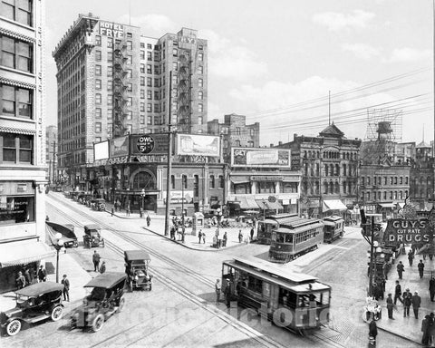 Historic Black & White Photo - Seattle, Washington - Traffic on Second Avenue, c1920 -