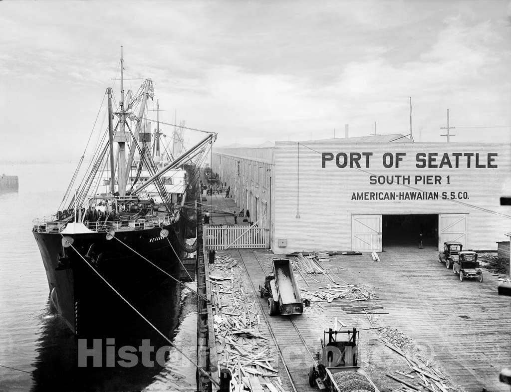 Historic Black & White Photo - Seattle, Washington - Lander Street Terminal, c1914 -