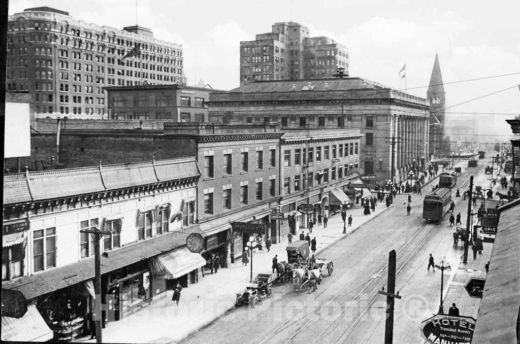 Historic Black & White Photo - Seattle, Washington - Third Avenue, c1911 -