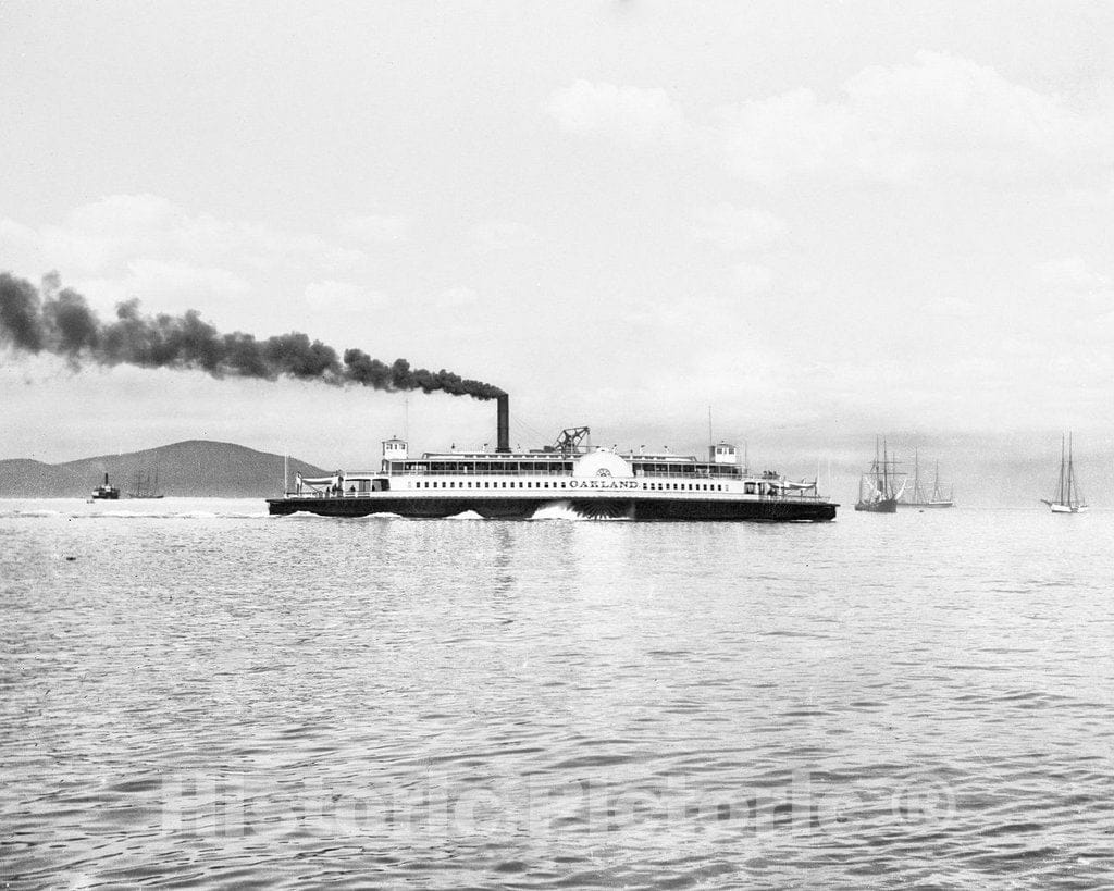 Historic Black & White Photo - San Francisco, California - Crossing the Bay, c1890 -