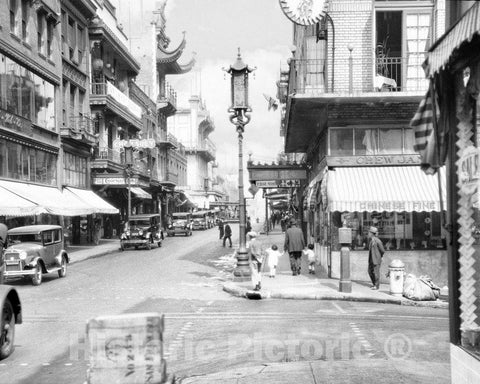 Historic Black & White Photo - San Francisco, California - Chinatown, c1925 -