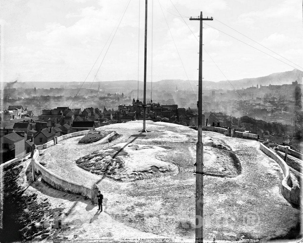 Historic Black & White Photo - San Francisco, California - The View from Telegraph Hill, c1900 -