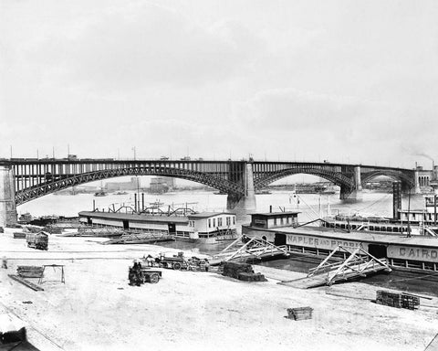 Historic Black & White Photo - St. Louis, Missouri - The Eads Bridge, c1910 -