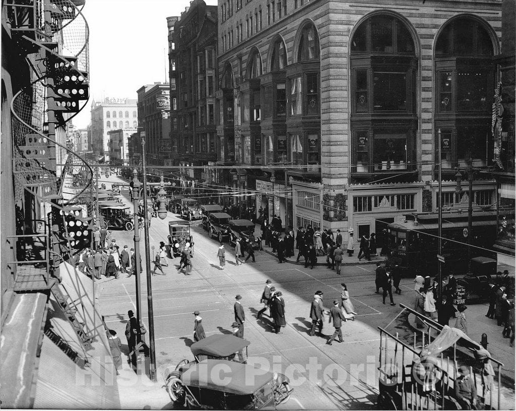 St. Louis Historic Black & White Photo, Olive Street, c1920 -