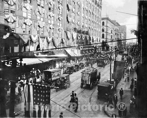Historic Black & White Photo - St. Louis, Missouri - Traffic on Washington Avenue, c1912 -