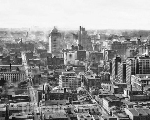 Historic Black & White Photo - St. Louis, Missouri - Aerial view of downtown St Louis, c1929 -