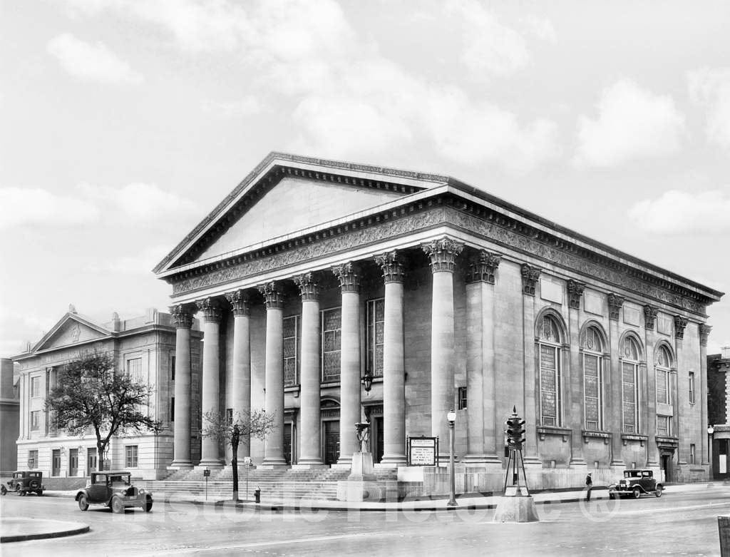 Historic Black & White Photo - St. Louis, Missouri - Old Temple Israel, c1922 -